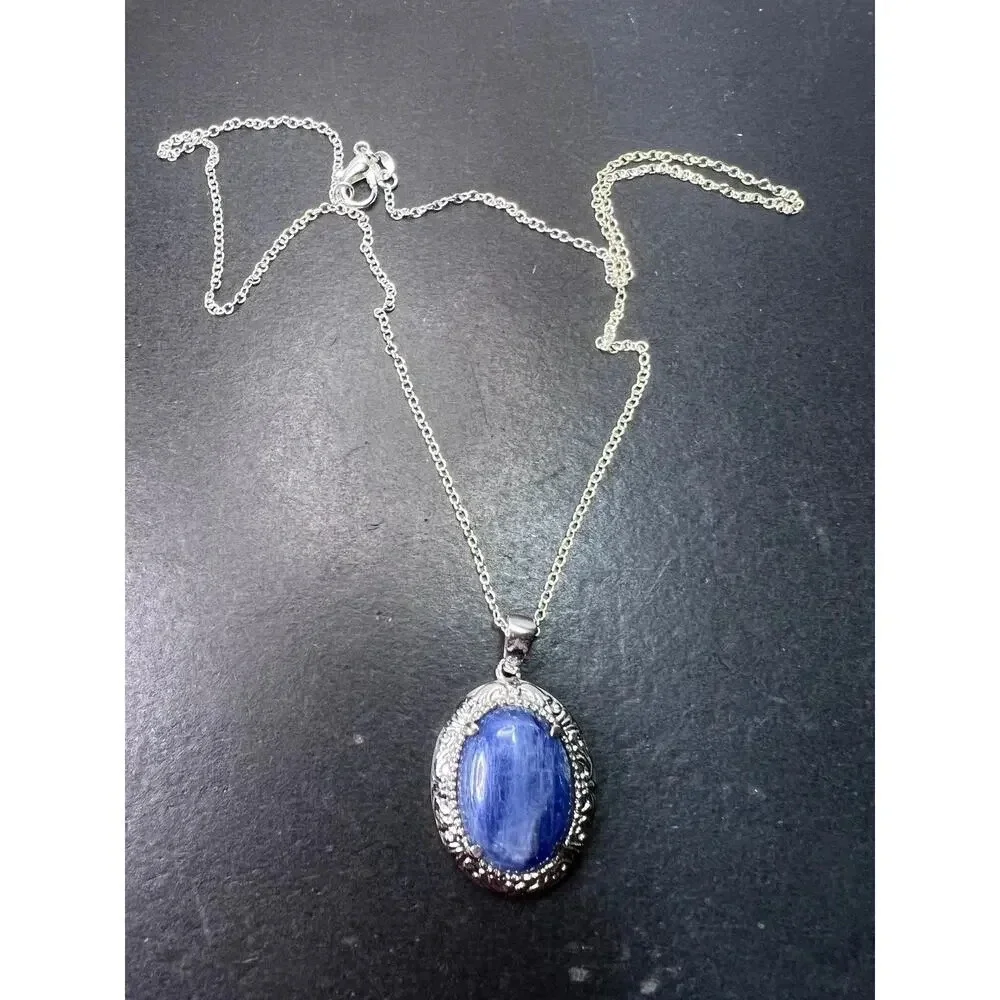 Kyanite stainless steel pendant with chain